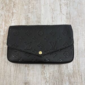 black monogram purse